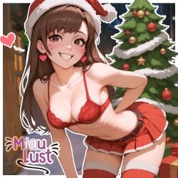 ai_generated christmas christmas_outfit d.va d.va_(overwatch_2) miaulust overwatch overwatch_2