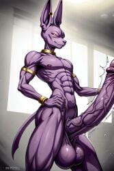 ai_generated beerus big_balls big_penis dragon_ball_super excessive_size long_penis muscular que veins_on_dick veiny_penis