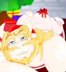 asgore_dreemurr big_ass big_butt chubby chubby_male fat_ass fat_man gaek gaek_art king merry_christmas solo solo_male undertale