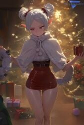 1girls ai_generated christmas christmas_clothing christmas_outfit elf elf_ears elf_female female female_focus female_only frieren frieren_beyond_journey's_end marshalperv pervmarshal purple_hair silver_hair small_breasts solo solo_female solo_focus sweat sweating tagme tagme_(artist) thick_thighs thin_waist wide_hips xmas