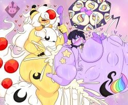 big_ass big_breasts breasts bubble_butt cleavage cum eeveelution espeon female furry huge_ass huge_breasts hyper_ass impregnation inflation lattemon_(character) nipples pokemon pokemon_(species) sex tagme thick_thighs wide_hips