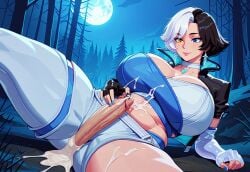 ai_generated anime_style blush civitai cum cum_drip detailed_background deviantart dickgirl dickgirl_only earings earrings exposed_breasts exposed_midriff fingerless_gloves forest_background futa_only futanari giantess happy heroine heterochromia hourglass_figure huge_breasts huge_cock luna_snow luna_snow_(marvel_rivals) marvel marvel_comics marvel_rivals outdoors painted_fingernails pleasure_face relieved short_hair short_hair_female shorts tall_female tank_top thick_thighs thunder_thighs thunderthighs