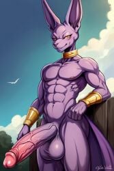 ai_generated beerus big_balls big_penis dragon_ball_super excessive_size hyper_penis long_penis muscular