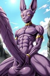 ai_generated beerus big_balls big_penis dragon_ball_super excessive_size hyper_penis long_penis muscular veins_on_dick veiny_muscles veiny_penis