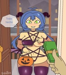 asian_female blue_hair breasts breasts_out bribery cheating exposed_breasts fhs fhsz3r0 fnafhs fnafhs_z3ro fnafhsrule34 green_eyes money netorare nipples paying payment pink_nipples prostitution santoo115 spanish_text twintails usagi_(fnafhs)