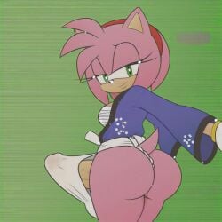 1futa ai_generated amy_rose ass ass big_ass big_breasts big_butt breasts erection erection_under_clothes erection_under_loincloth fundoshi fundoshi_futanari fundoshilover101 futanari happi_(clothing) huge_ass huge_butt sarashi sega sonic_(series)