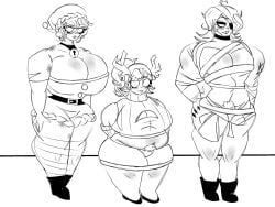 80's_action_hero_(pvz) big_balls big_breasts christmas christmas_outfit chubby_female electric_slide_(pvz) nudity plants_vs_zombies pvz short_clothes space_cadet_(pvz)