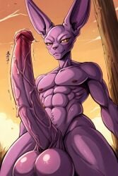 ai_generated beerus big_balls big_penis dragon_ball_super excessive_size hyper_penis long_penis muscular veins_on_dick veiny_penis