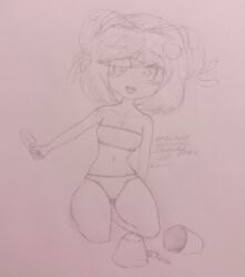 1girls 2019 doki_doki_literature_club female graiionn natsuki_(doki_doki_literature_club) navel swimsuit swimwear