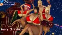 3d black_hair blonde_female blonde_hair bob_cut boruto:_naruto_next_generations christmas christmas_outfit honey_select_2 huge_ass huge_breasts hyuuga_hinata illusion_soft ino_yamanaka murasakio_(artist) naruto naruto_(series) naruto_shippuden pink_hair sakura_haruno sleigh tsunade