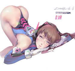 1girls 2016 acronym adapted_costume artist_name ass bag bangs bare_shoulders blue_gloves blue_leotard bracer breast_press breasts brown_eyes brown_hair change_(artist) character_name cropped_legs d.va dat_ass detached_sleeves dutch_angle eyelashes facepaint facial_mark female female_only gloves glowing headgear headphones high_resolution highleg highleg_leotard leotard long_hair looking_at_viewer medium_breasts overwatch pink_lips purple_eyes revision ribbed_leotard shiny shiny_skin silver_eyes simple_background skin_tight sleeveless solo swept_bangs thong thong_leotard top-down_bottom-up turtleneck whisker_markings white_background white_gloves