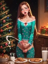 1futa ahe_gao ahe_gao ai_generated balls big_penis breasts christmas christmas_clothing christmas_tree cookie cum cum_on_food cumming dickgirl ejaculation erect_penis erection futa_only futanari makychan masturbation milk orgasm orgasm_face pajamas partially_clothed penis rubbing_penis