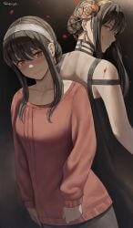 black_hair cute cute_face female female_only red_eyes shexyo spy_x_family yor_briar yor_forger