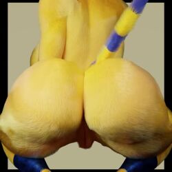 3d animal_crossing animated ankha ankha_(animal_crossing) ass ass_focus clapping_ass clapping_cheeks fur furry furry_only shwazy_(artist) sound tagme video yellow_fur