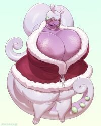 absurd_res anthro arachnoid888 areola belly big_areola big_breasts blush breasts cellulite christmas christmas_clothing clothed clothing colored digital_drawing_(artwork) digital_media_(artwork) dragon dress elderly eyewear female generation_6_pokemon glasses goodra hi_res holidays huge_areola huge_breasts huge_thighs hyper jewelry mammal mature_anthro mature_female mythological_creature mythological_scalie mythology necklace nintendo overweight overweight_anthro overweight_female pokemon pokemon_(species) scalie shy simple_background slightly_chubby slightly_chubby_anthro slightly_chubby_female smile solo tail thick_thighs wide_hips