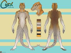 animal_genitalia anthro biped claws common_side-blotched_lizard conditional_dnp cuix cuntboy dog-bone english_text genital_slit intersex lizard long_tail looking_at_viewer male model_sheet nude reptile scalie simple_background slit smile solo standing text