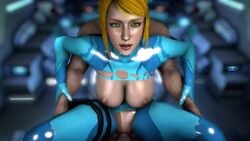 1girls 2boys 3d animated areolae big_breasts blonde_hair bodysuit bouncing_breasts breasts cecorez erection exposed_breasts exposed_crotch female green_eyes large_breasts looking_at_viewer male metroid nintendo nipples no_sound penetration penis pussy samus_aran sarah_bryant_(model) sex source_filmmaker straight torn_bodysuit torn_clothes vaginal_penetration video zero_suit_samus