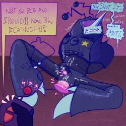 2boys anal anal_insertion anal_sex arms_behind_back arms_tied ass blush bondage cliveisawesome223 cum cum_on_ass cum_on_body cum_on_penis cum_on_thighs cum_on_tummy defernull deltarune deltarune_chapter_3 dialogue dialogue_bubble dildo dildo_in_ass english english_dialogue english_text flustered male/male male_focus male_only micropenis multiple_orgasms overstimulation penetration penis robot robot_boy screen_face self_upload small_penis spamton_g_spamton speech_bubble tenna_(deltarune) text vibrator vibrator_in_ass vibrator_on_penis yaoi