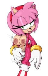 amy_rose areola big_ass bodysuit breasts eyelashes green_eyes guillion_(toshkarts) half-closed_eyes hedgehog_girl nipples pink_fur sega sexy showing_breasts skinsuit sonic_(series) sonic_the_hedgehog_(series) tongue tongue_out zipper zipper_down