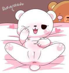 1boys 1girls 2d adorable anus ass b_body balls bear blush blush_stickers bodily_fluids bouncing_balls cuck_watching cucking cuckold cute drooling duo female heart heart_symbol hearts_around_head living_plushie male mammal milk_(milkmochabear) milkmochabear mocha_(milkmochabear) ntr plushie plushophilia pussy surjang tagme tail teddy_bear ursid white_body