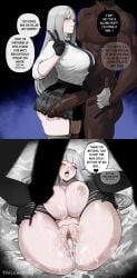 1boy 1girls after_sex after_vaginal anus ass asshole big_breasts black_penis breast_grab breasts censored color color_edit comic_strip cuckold cum cum_in_pussy cum_inside cum_leaking cum_on_breasts dark-skinned_male dark_penis dark_skin dialogue edit english_text eyelashes female heart hi_res indie_virtual_youtuber interracial large_breasts leaking_cum light-skinned_female light_skin looking_at_viewer male mature_female naked_thighhighs netorare nipples ntr on_back open_mouth partially_clothed penis pubic_hair_in_mouth pussy spread_legs stray_pubic_hair tagme text thiccwithaq thick_thighs thighhighs thighs virtual_youtuber white_hair yellow_eyes zentreya zentreya_(cyborg)