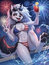 1girls 4th_of_july ai_generated alternate_version_available american_flag_bikini anthro anthro_female anthro_only ass big_ass big_breasts bikini breasts canid canine canis celebrating celebration choker demon demon_girl drink ear female fireworks fourth_of_july furry furry_female furry_only furry_tail goth goth_girl grey_body grey_fur grey_hair hellhound helluva_boss hi_res high_quality high_resolution hires holding_drink holidays independence_day long_hair looking_at_viewer loona_(helluva_boss) mildlyflirty night nighttime open_mouth outdoors outside paws peace_sign pool poolside realistic_lighting red_sclera reflection reflections sitting solo solo_female spiked_collar sunglasses sunglasses_on_forehead sunglasses_on_head swimsuit swimwear tail tongue tongue_out two-piece_swimsuit two-tone_body two-tone_fur two-tone_tail united_states united_states_of_america upscaled water wet wet_body wet_fur wet_hair whisperingveil white_body white_eyes white_fur wolf wolf_girl