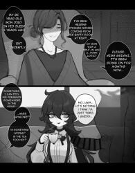 1boy 2girls alternate_version_at_source censor_bar censored_penis clothed_female clothed_female_nude_male dark-skinned_male erection exposed_penis fat_male flashing_penis ghost ghost_penis grimmivt huge_cock indie_virtual_youtuber invisible_man k_(m_r_b/nkmmktwt/ꓘ) large_penis looking_at_penis mrbk overalls penis presenting_penis pubic_hair questionable_consent shaking_hands shaking_lines sweat virtual_youtuber vtuber