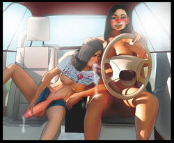 1futa 1girls age_difference car car_interior completely_nude cum daughter dickgirl fellatio full-package_futanari futa_on_futa futa_only futanari incest intersex mostly_nude mother mother_and_daughter nude nude_futanari oral parent parent_and_child penis pussy riohentaiden shorts sit vagina