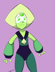 1girls blonde_hair blush flat_chest gem gem_(species) godalmite green_eyes green_skin limb_enhancers nipples peridot_(steven_universe) sequence steven_universe sweat watermark