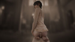 1boy 3d ass bottomless brown_hair buttjob capcom erection feet female male male_pov parmesand penis pov resident_evil resident_evil_7 straight zoe_baker