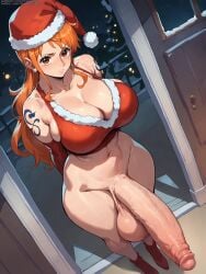 1futa ai_generated big_ass big_balls blush breasts erect_penis erection female foreskin futa_only futanari grapesss huge_breasts huge_cock large_penis looking_at_viewer nami navel nude one_piece penis testicles thighs uncensored veins veiny_penis