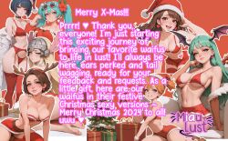 angewomon christmas d.va hatsune_miku ia_generated jill_valentine kasumi_(pokemon) merry_christmas miaulust morrigan_aensland persona_5 tae_takemi waifu_diffusion