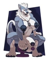 1futa 2017 alpha_channel ambiguous_penetration animal_urethral_insertion anthro areola balls big_balls big_breasts big_penis black_nipples blue_fur braided_hair breasts canine crouching dickgirl fur futa_urethral_insertion futanari hair huge_balls huge_breasts huge_cock humanoid_penis intersex long_hair longblueclaw mammal nipple_piercing nipples nude penetration penis piercing smile solo spread_legs spreading stomach_bulge uncut urethral urethral_insertion urethral_penetration white_fur white_hair