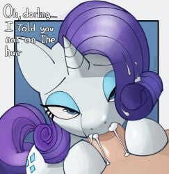 bodily_fluids cum cum_in_hair cum_on_face cutie_mark drakkie duo equid equine fellatio female feral friendship_is_magic genital_fluids genitals hair hasbro hi_res horse humanoid_genitalia humanoid_genitalia_on_feral male male/female mammal my_little_pony oral penile pony purple_hair rarity_(mlp) sex simple_background