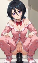 1girls ai_generated black_hair bleach bleach:_the_thousand-year_blood_war blush cute cute_face hot kuchiki_rukia kuchiki_rukia purple_eyes rengoart sexy.ai sexy_pose short_hair