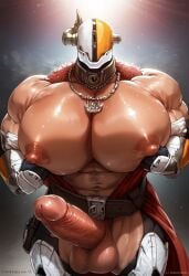 ai_generated big_cocks big_dicks big_pecs cock dick man_boobs manboobs moobs nai_diffusion pecs pectorals rokuworshiper solo_male stable_diffusion