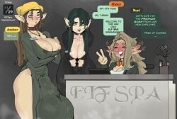 1girls 2futas dress futa_with_female futanari jewelry spa streachybear tagme