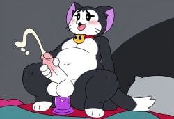 ai_generated anthro brawl_stars chubby civitai cum dildo dildo_in_ass feline kit_(brawl_stars) masturbation overweight_male sex sex_toy