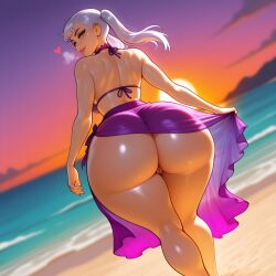 1girls ai_generated beach big_ass big_breasts big_butt black_clover dreamcoreart female female_only huge_breasts huge_butt noelle_silva solo thick_ass thick_butt thick_legs thick_thighs white_hair