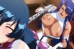 1futa 1girls ahe_gao animated big_breasts blue_hair breast breasts_out chain dickgirl female futa_on_female futanari igawa_asagi intersex light-skinned_female long_hair monster ninja rape sex taimanin_asagi taimanin_asagi_3 tan-skinned_futanari yatsu_murasaki