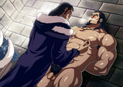 2boys against_wall avatar_legends bara clothing flaccid foreskin male male_only multiple_boys muscular muscular_male nipples nude penis pubic_hair smooth_skin testicles the_legend_of_korra tonraq unalaq undressing water_tribe yaoi zelo-lee