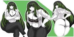 alfonso_(limbus_company) black_hair green_hair limbus_company littleteze multicolored_hair project_moon tagme white_skin