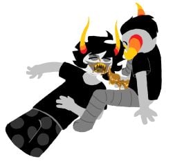 2boys alien alien_genitalia alien_humanoid alien_penis black_hair black_hair_male clothed clothed_male clown clown_boy clown_makeup colored_skin gamzee_makara gay grey_skin grey_skin hermaphrodite homestuck homestuck_troll horn horns humanoid humanoid_alien juggalo long_horns male male_focus male_only miracrails short_hair short_hair_male sleep_molestation sleep_sex sleeping somnophilia tavros_nitram tentabulge tentacle troll yaoi