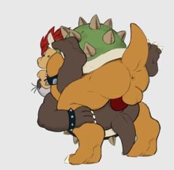 2boys anal anal_sex anus bear_fury bowser daftpatriot edit gay gay_sex grey_background incest koopaling male male_only mario_(series) morton_koopa_jr. multiple_boys nintendo penetration penis simple_background testicles yaoi