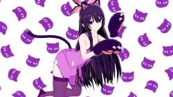 1girls 3d ass breasts cat_ears cat_paws cat_tail date_a_live koikatsu light-skinned_female long_hair looking_at_viewer medium_breasts panties purple_eyes purple_hair ribbon solo solo_female thighs yatogami_tohka