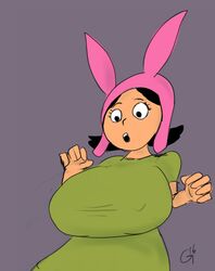 2016 alternate_breast_size black_hair bob's_burgers breast_expansion breasts erect_nipples godalmite large_breasts louise_belcher sequence short_hair