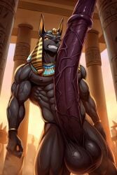 ai_generated anubis big_balls big_penis cocky69 excessive_size hyper_penis long_penis muscular veins_on_dick veiny_penis