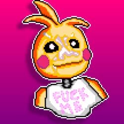 fnaf pixel_art toy_chica_(fnaf) toy_chica_(love_taste)