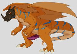 ceratosaur ceratosaurid ceratosaurus digimon dragon greymon male male_only penis red_eyes scalie simple_background solo teeth white_background yaroul