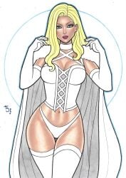 blonde_hair blue_eyes emma_frost hellfire_club marvel marvel_comics thiago_freire tramastudio white_queen x-men